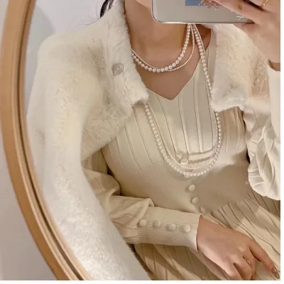 Elegant Double Layered Women's Luxury Long Necklace